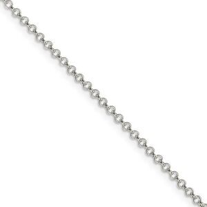 2mm Sterling Silver, Solid Rolo Chain Necklace, 20 Inch